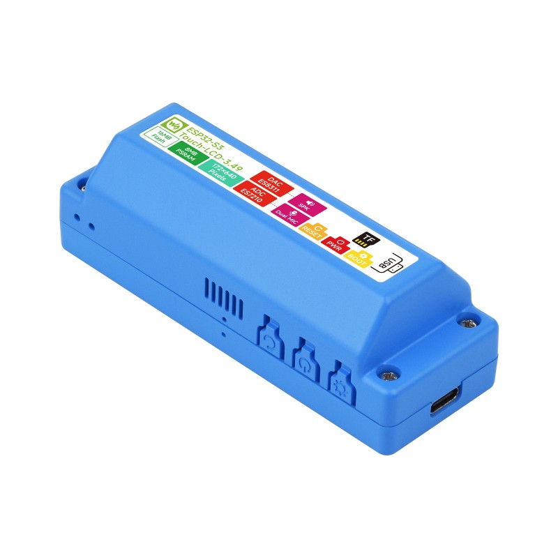 Плата розробки з 3,49-дюймовим сенсорним екраном та ESP32-S3R8 у корпусі B-типу, з батареєю -...