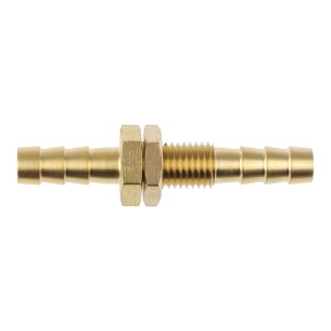 Connector of rubber hose 6mm/6mm – brass, straight type