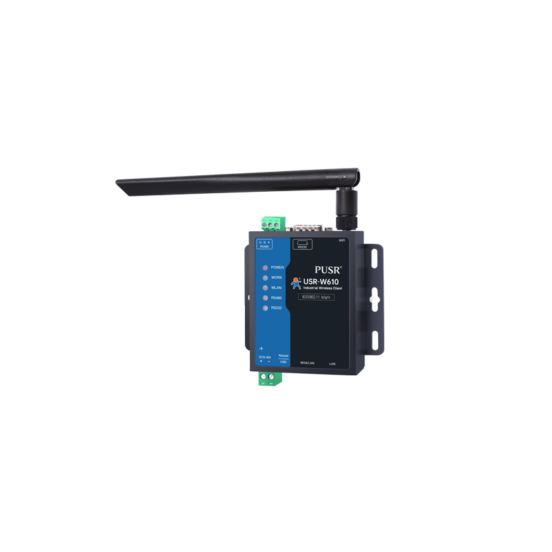 USR-W610s - Industrial wireless client with RS232/RS485, 2.4 GHz Wi-Fi and Ethernet ports