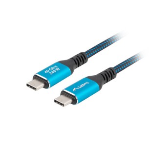 Kabel USB-C M/M USB4 0,5 m 240 W, 8K 60Hz - Lanberg CA-CMCM-44CU-0005-BK