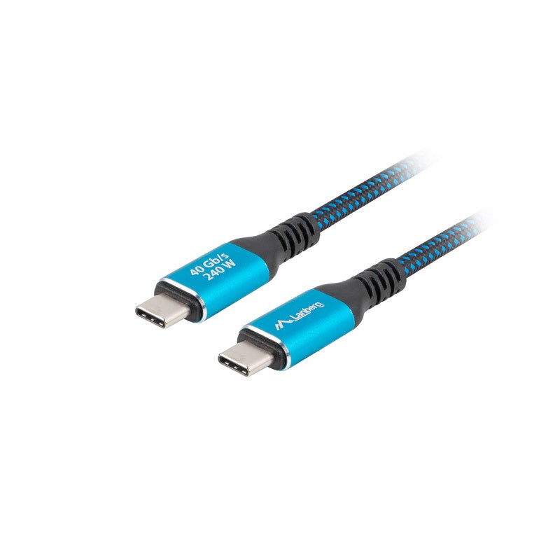 USB-C M/M 4.0 CABLE 0.5M 240W 8K 60HZ BLACK-BLUE LANBERG
