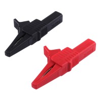 Banana-to-banana test lead set with alligator clips, red and black, 105 cm