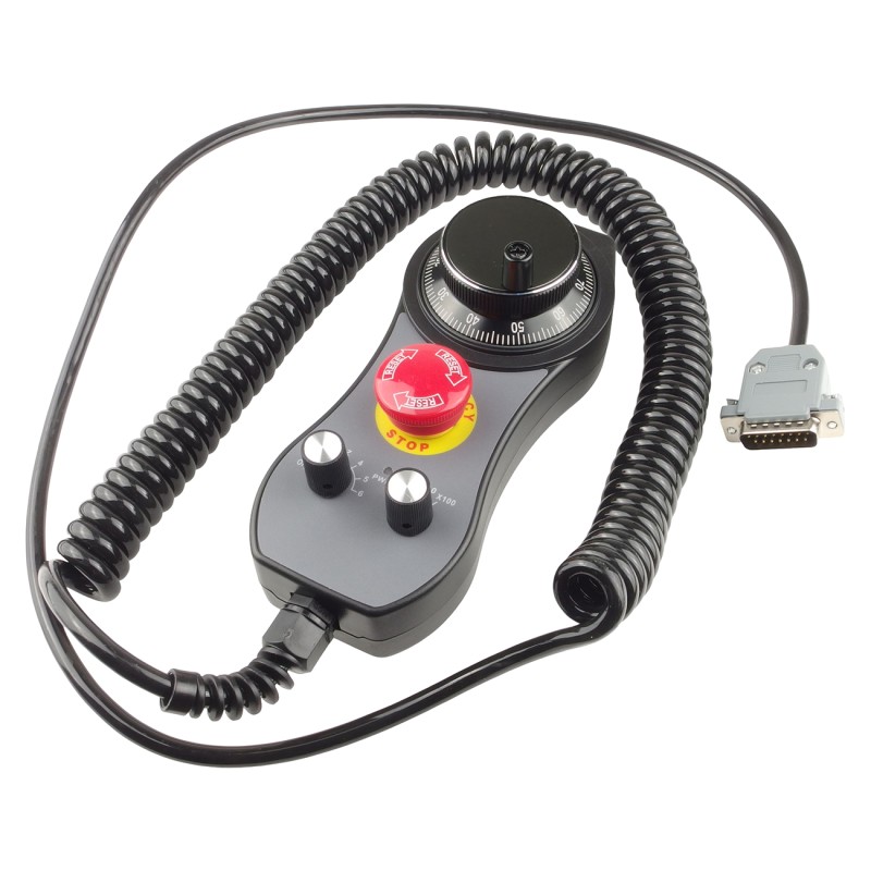 6-Axis CNC MPG Pendant Handwheel 100 Pulses 5 V with Emergency Stop