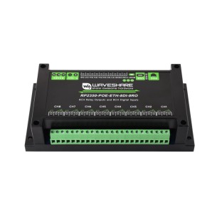 Przemysłowy moduł 8 przekaźników + 8 wejść cyfrowych, Ethernet z PoE, RS485 - Waveshare 32451