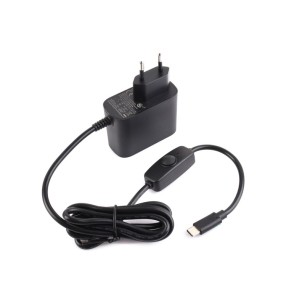 Zasilacz USB Type-C 27 W PD z przełącznikiem zasilania, kabel 1,2 m, wtyczka EU - Waveshare 32322