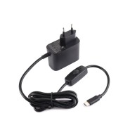 Zasilacz USB Type-C 27 W PD z przełącznikiem zasilania, kabel 1,2 m, wtyczka EU - Waveshare 32322