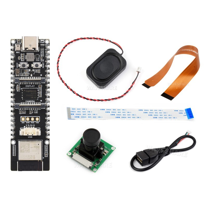 Zestaw multimedialny Wi-Fi 6 z ESP32-P4 i ESP32-C6, 32 MB PSRAM, 32 MB Flash, kamera OV5647, głośnik 8 Ω 2 W - Waveshare 32021