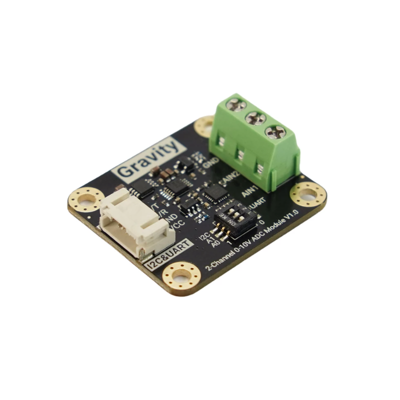 ADC Module DFRobot DFR1184 – Gravity: 0–10 V, 15-bit, dual-channel, for Arduino / Raspberry Pi / ESP32