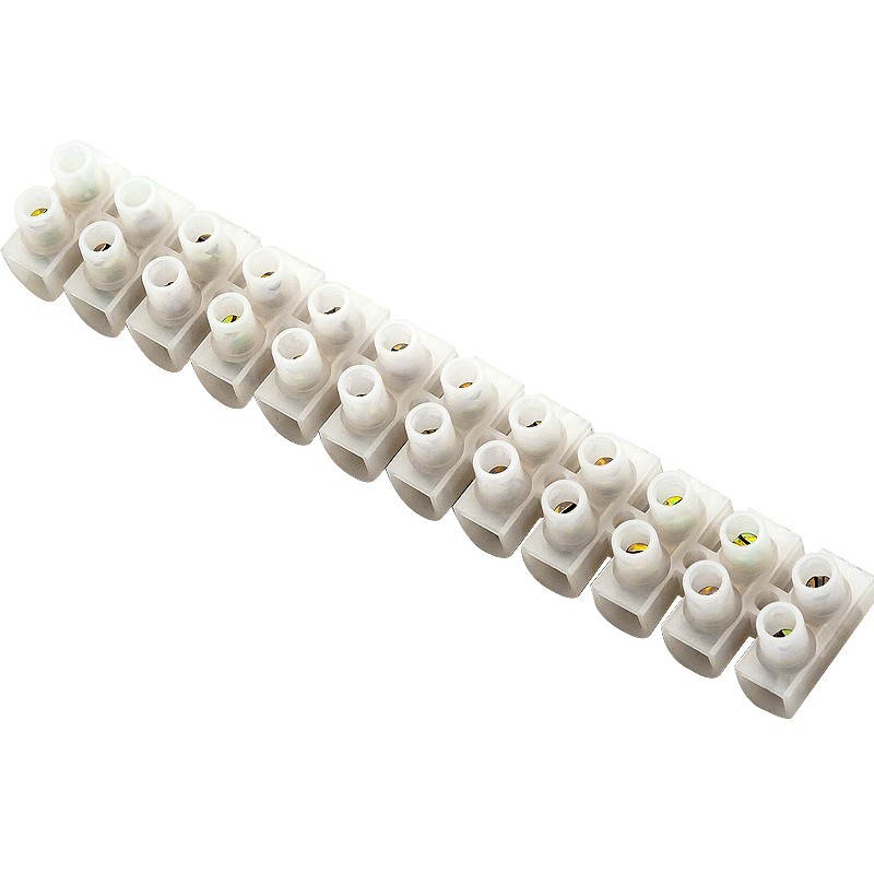 12-pole electrical terminal block – 4 mm², white, screw clamp