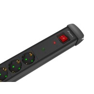 Power strip Lanberg SP1‑05F‑0300‑BK – close-up top view