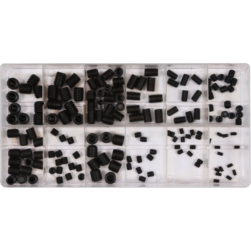 Headless hex socket set screws, 160 pcs assorted sizes – YATO YT-06777