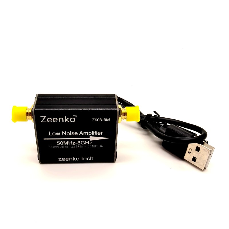 Low-noise RF amplifier 50 MHz – 8 GHz ZK08-BM Zeenko BM Series, battery powered