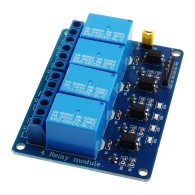 Relay module 4 channels with optoisolation, 10 A / 250 V AC, 5 V coil