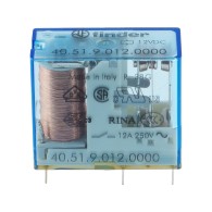Electromagnetic relay SPDT, 12VDC, 10A/250VAC, Finder 40.51.9.012.000
