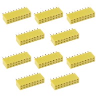 Contact strip 2.54mm, straight 2x9, yellow- 10 pcs