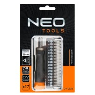 Precision screwdriver bits with holder, set of 17 - NEO Tools 04-228