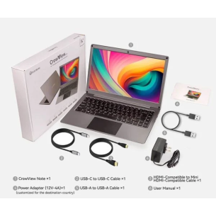 CrowView Note-All-in-One - 14" IPS LCD mobile monitor with built-in keyboard