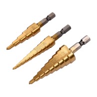 Set of 3 drill bits – top view