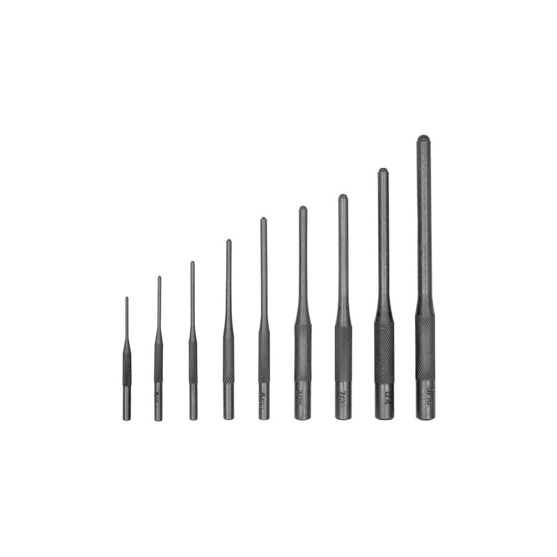 Set of 9 pin punches – front view