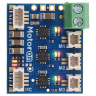 Pinout of the Motoron M3T453 Triple I²C Motor Controller with JST SH-Style Connectors and VIN Terminal Block.