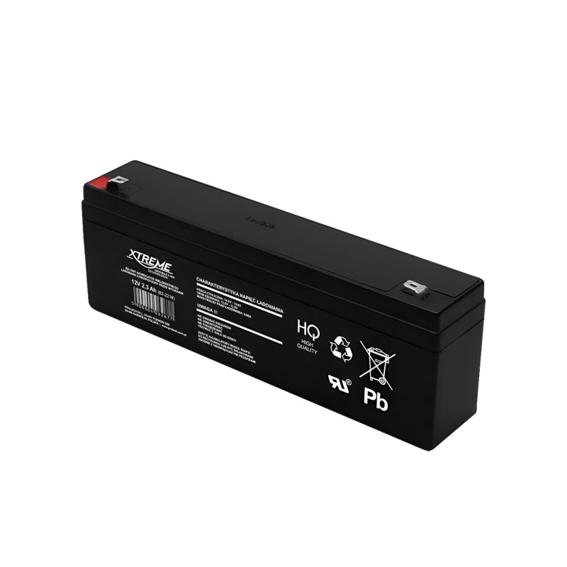 Akumulator AGM 12V 2.3Ah - widok od przodu