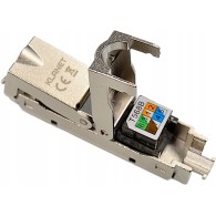 Opened RJ45 connector with T568B marking – top view
