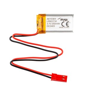 Li-Po Battery Akyga LP601730 3.7V 250mAh PCM JST 2.54