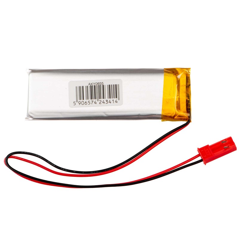 Літій-полімерний акумулятор Akyga LP602158 3.7V 750mAh PCM JST 2.54