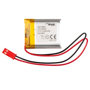 Li-Po Battery Akyga LP103035 3.7V 1050mAh PCM JST 2.54