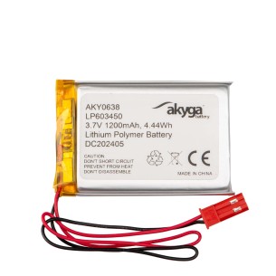 Li-Po Battery Akyga LP603450 3.7V 1200mAh PCM JST 2.54