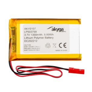 Akumulator Li-Po Akyga LP503759 3.7V 1350mAh PCM JST 2.54