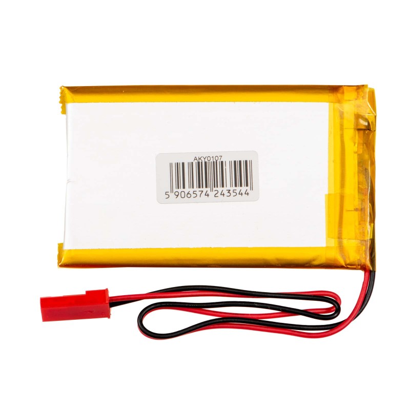Літій-полімерний акумулятор Akyga LP503759 3.7V 1350mAh PCM JST 2.54