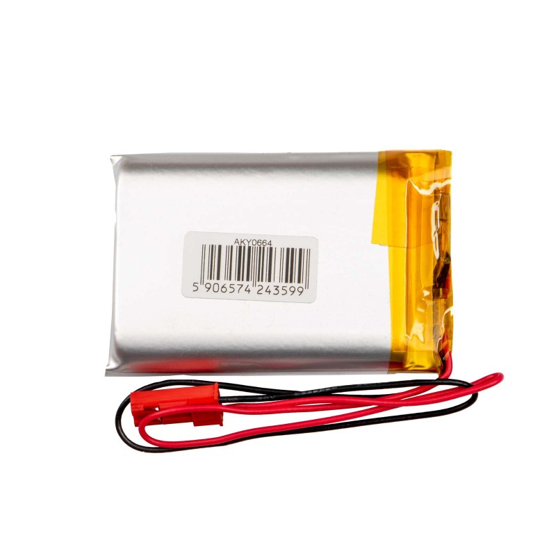 Літій-полімерний акумулятор Akyga LP103451 3.7V 1850mAh PCM JST 2.54