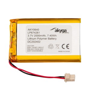 Akumulator Li-Po Akyga LP674261 3.7V 2000mAh PCM Molex 2.50