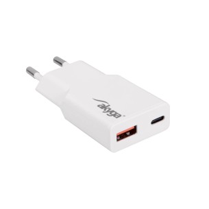 Akyga 30W AC Charger USB-C + USB-A PD 5-20V/3A GaN