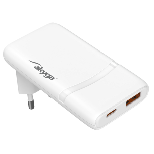 Ładowarka sieciowa Akyga 65W USB-A+USB-C PD 5-20V/3,25A GaN