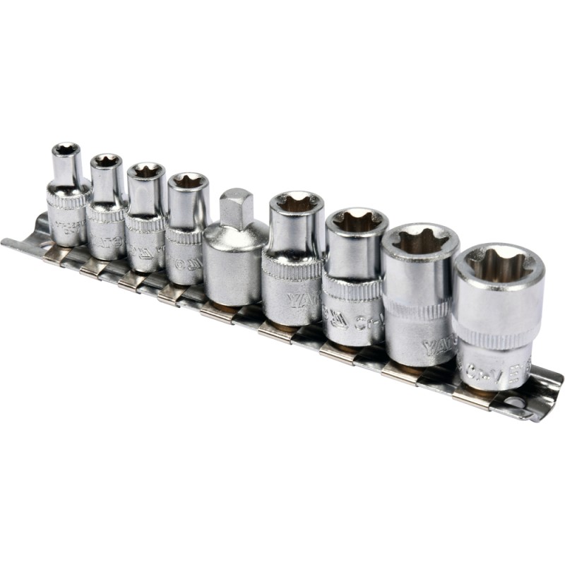 Торцеві ключі TORX E5–E16 CV 9 шт. YT-0520