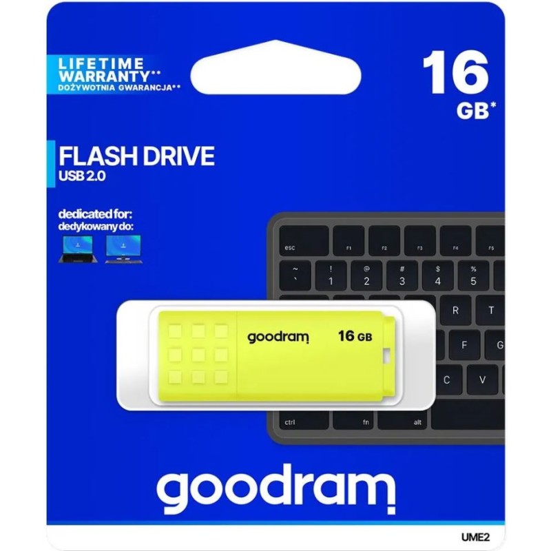 Флеш-накопичувач 16 ГБ USB 2.0 жовтий - GoodRam UME2-0160Y0R11