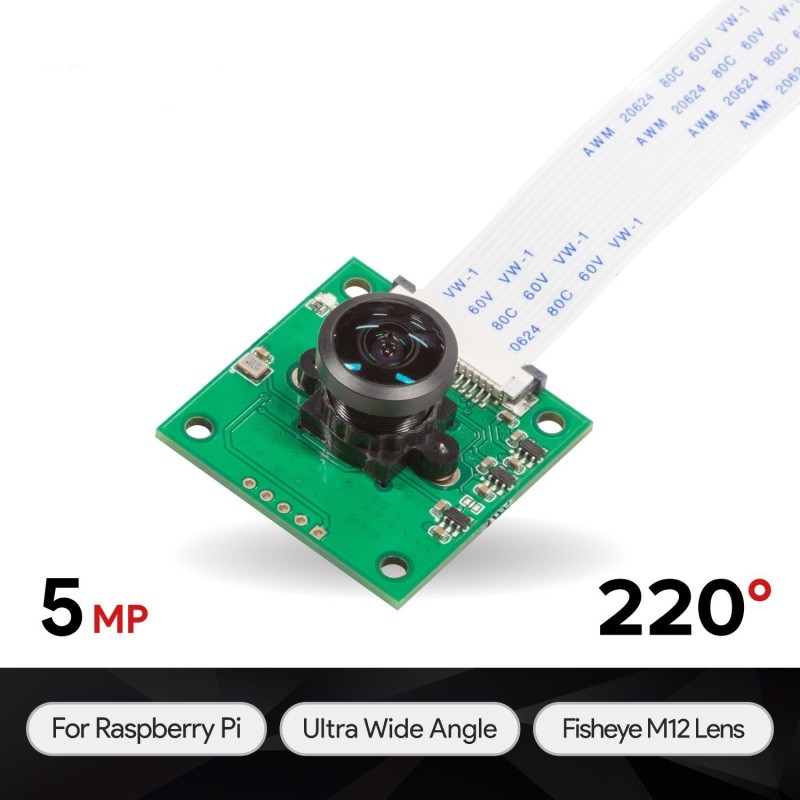 ArduCAM Ultra Wide Angle Fisheye 5MP OV5647 - 5MP OV5647 camera module ...