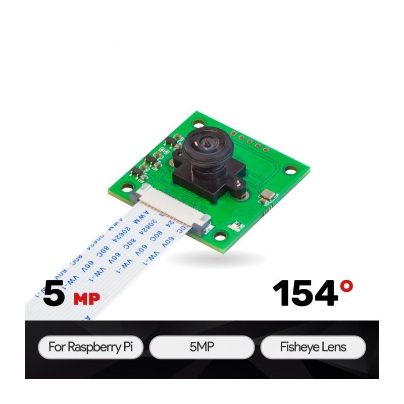 ArduCAM 5MP OV5647 Fisheye Camera - camera with 5MP OV5647 sensor for Raspberry Pi