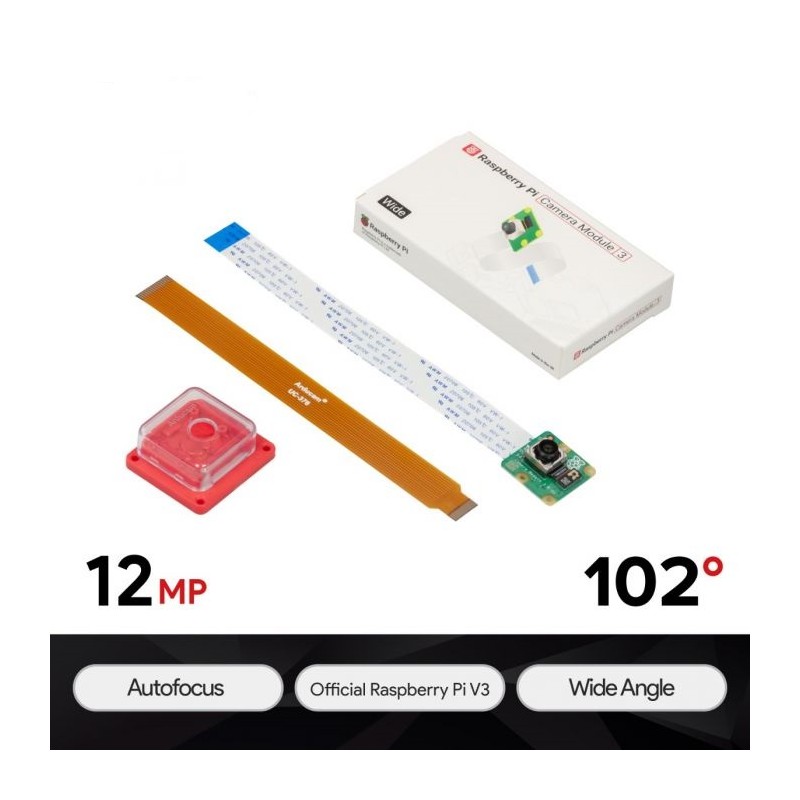 Офіційний модуль камери ArduCAM Raspberry Pi V3 - камера з 12-мегапіксельним сенсором IMX708 + кейс