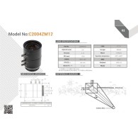 C2004ZM12 - 4-12mm C-Mount lens with C-CS adapter for Raspberry Pi HQ camera