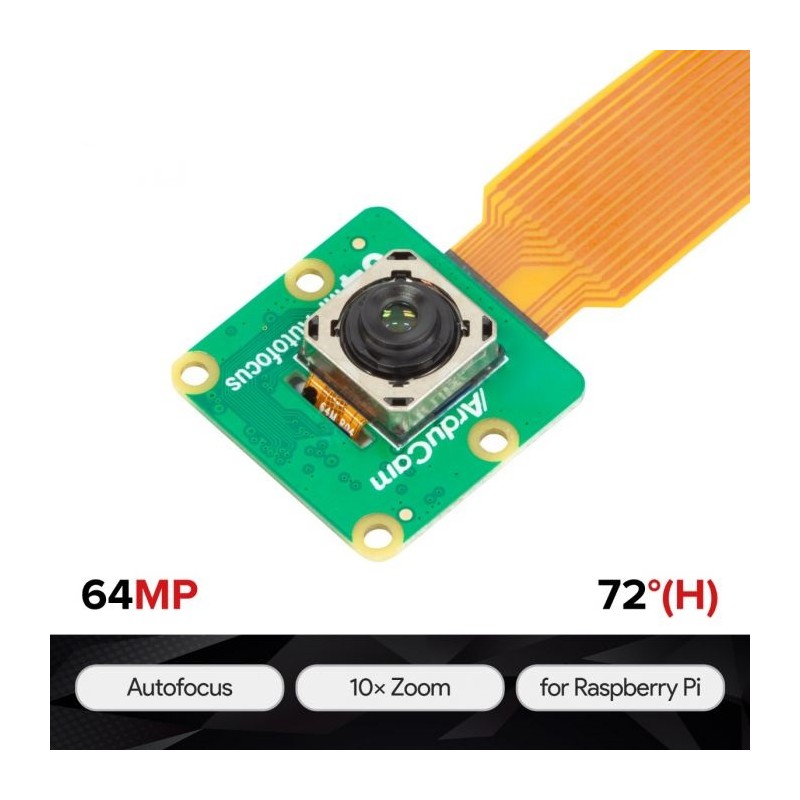 ArduCAM 64MP Autofocus Camera - module with a 64MP camera for Raspberry Pi