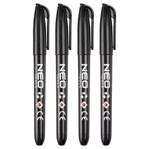 Construction Marker Black Permanent 4pcs - Neo Tools 13-856