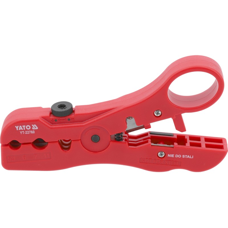 Інструмент для зняття ізоляції STP, UTP, RG59, RG6, RG7, RG11 - Yato YT-22760
