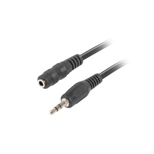 Audio extension cable Mini Jack 3.5mm M/F 3PIN 3m black - Lanberg CA-MJFJ-10CC-0030-BK