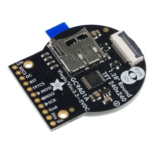 1.28" 240x240 Round TFT LCD - module with a 1.28" 240x240px round TFT LCD display and an EYESPI connector