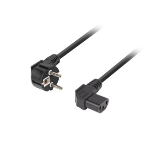 Power cable CEE7/7 - IEC320 C13 3m right angled VDE black - Lanberg CA-C13C-12CC-0030-BK