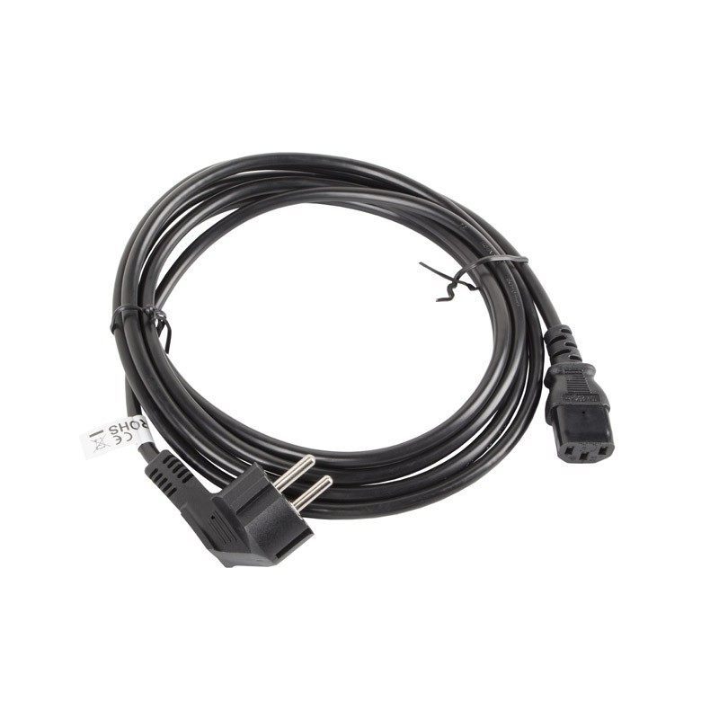 CEE7/7 — кабель питания VDE IEC320 C13, 3 м, черный — Lanberg CA-C13C-11CC-0030-BK