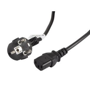 Power cable CEE7/7 - IEC320 C13 3m VDE black - Lanberg CA-C13C-11CC-0030-BK